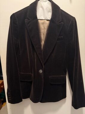 J. Crew Women's Velvet Single-Button Blazer in Dark Brown size 4